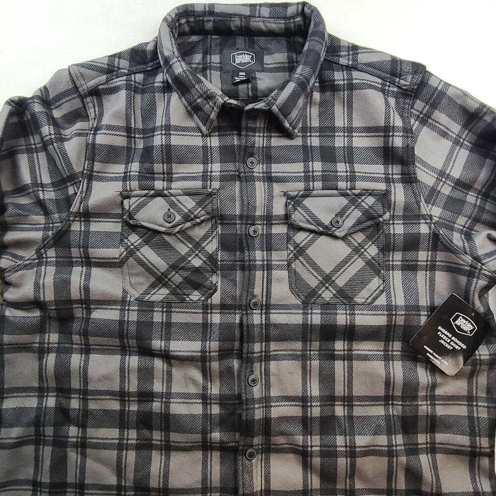 NWT Berkeley Jensen Men’s XXXL Plaid Sherpa Lined Shirt Jacket Shacket Rugged